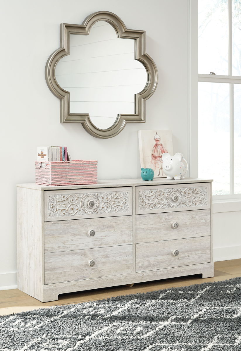 Paxberry - Whitewash - Six Drawer Dresser - Weatherworn - Image 3