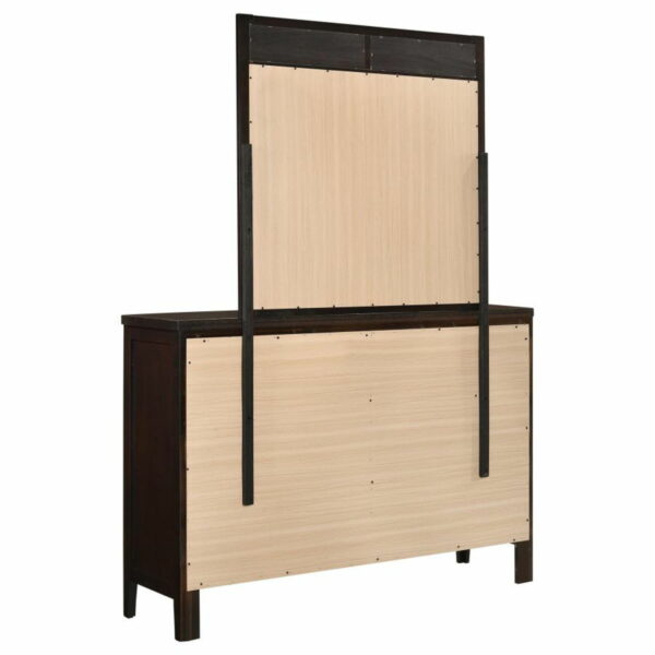 Carlton - 6-Drawer Rectangular Dresser With Mirror - Cappuccino - Image 2