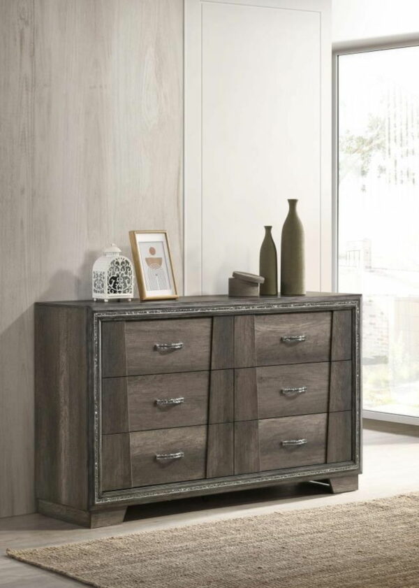 Janine - 6-Drawer Dresser - Gray - Image 10