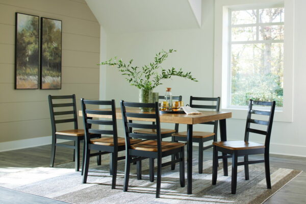 Blondon - Brown / Black - Rectangular Drm Table Set (Set of 7) - Image 7