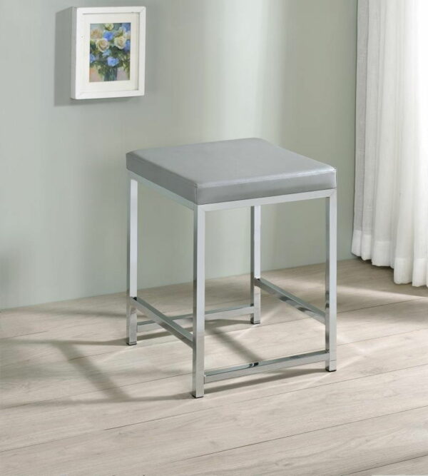Umbridge - Upholstered Square Padded Cushion Vanity Stool - Image 2