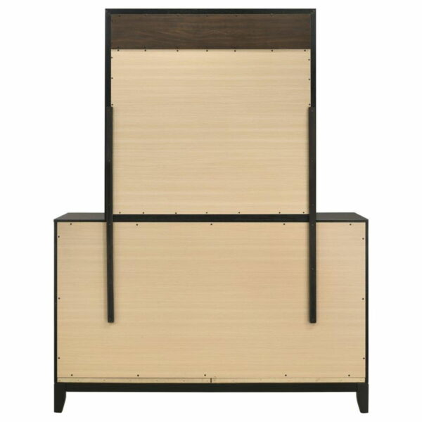 Valencia - 6-drawer Dresser With Mirror - Light Brown And Black - Image 2