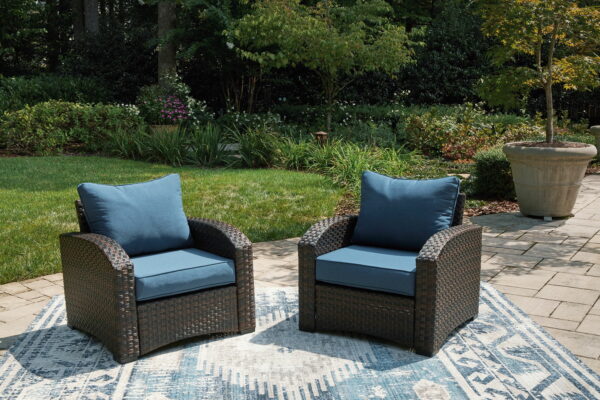 Windglow - Blue / Brown - Lounge Chair With Cushion - Image 6