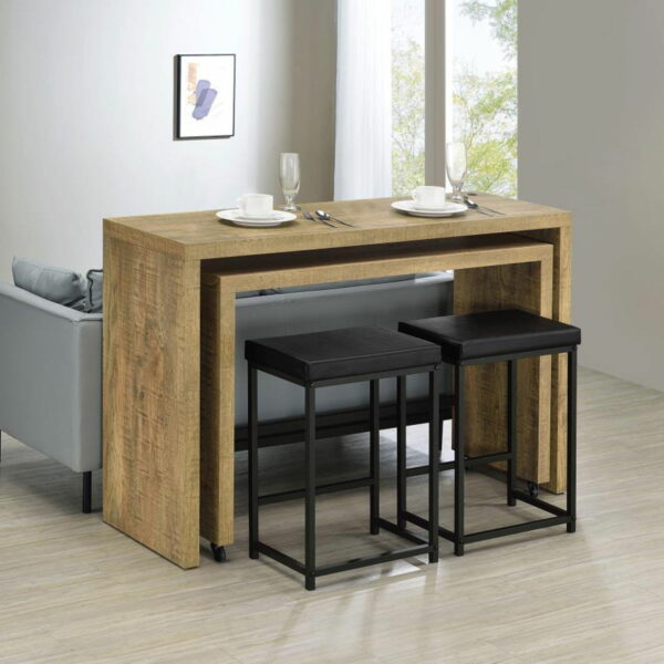 Davista - 4 Piece Multipurpose Counter Height Table Set - Mango Brown - Image 4