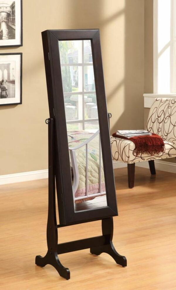 Belzar - Jewelry Cheval Mirror With Drawers - Cappuccino - Image 2