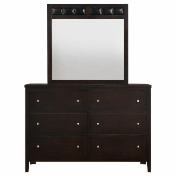 Carlton - 6-Drawer Rectangular Dresser With Mirror - Cappuccino - Image 9