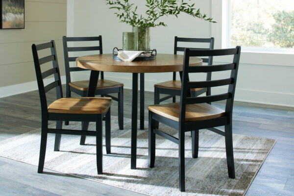 Blondon - Brown / Black - Dining Table and 4 Chairs (Set of 5) - Image 8
