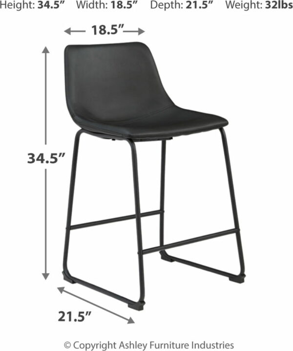 Centiar - Black / Gray - 5 Pc. - Counter Table, 4 Upholstered Barstools - Image 3