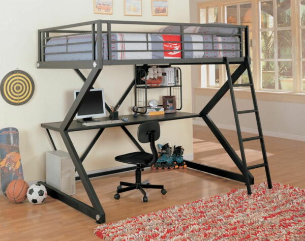 Parkview - Full Workstation Loft Bed - Black - Image 2