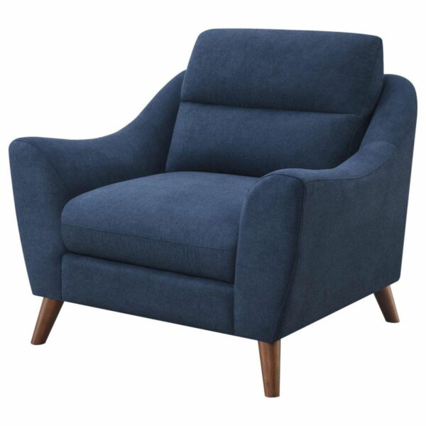 Gano - Sloped Arm Upholstered Chair - Navy Blue - Image 6