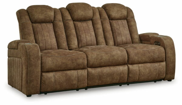 Wolfridge - Brindle - 2 Pc. - Power Reclining Sofa, Power Reclining Loveseat With Console - Image 11