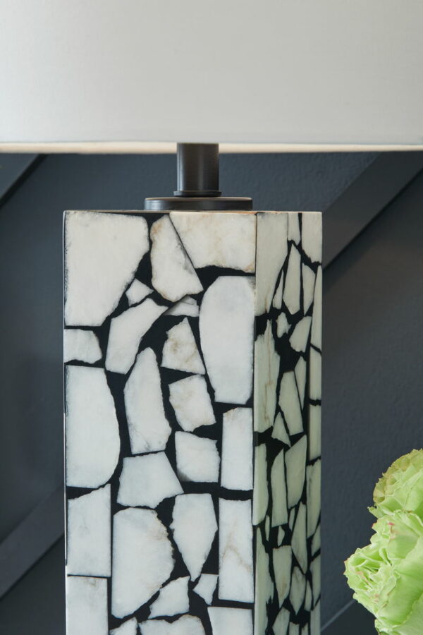 Macaria - White / Black - Marble Table Lamp - Image 3