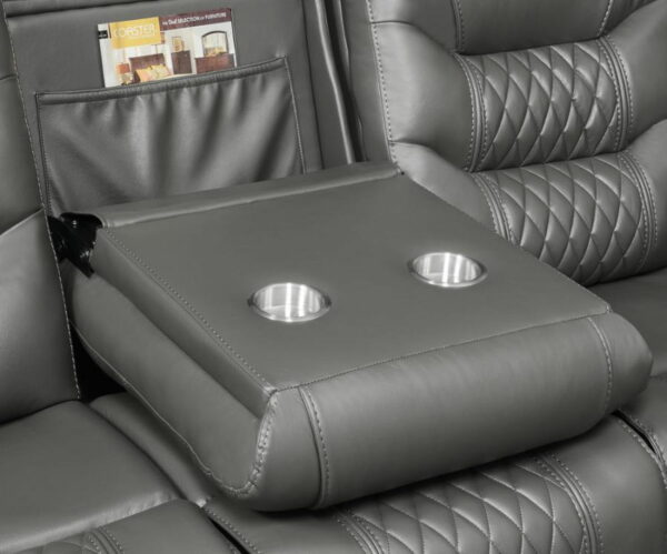 Flamenco - Tufted Upholstered Power Sofa - Charcoal - Image 11