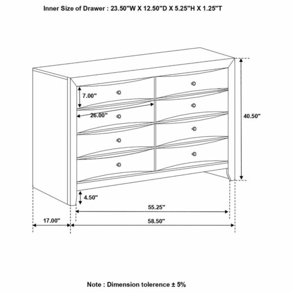Briana - Rectangular 8-Drawer Dresser - Black - Image 4