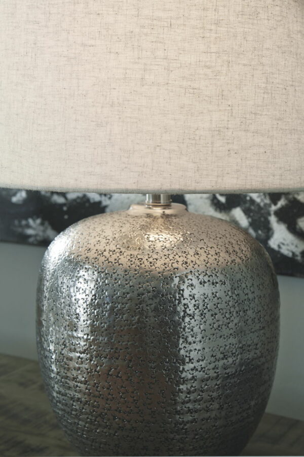 Magalie - Antique Silver Finish - Metal Table Lamp - Image 3