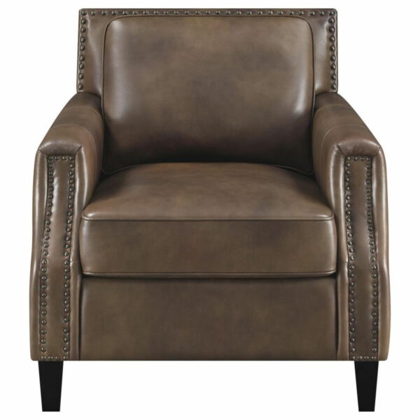 Leaton - Upholstered Recessed Arm Chair - Brown Sugar - Image 5