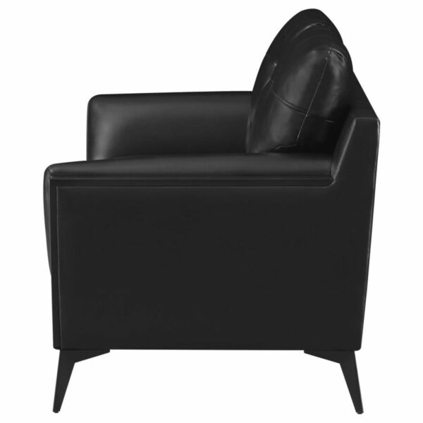 Moira - Upholstered Tufted Loveseat With Track Arms - Black - Image 7