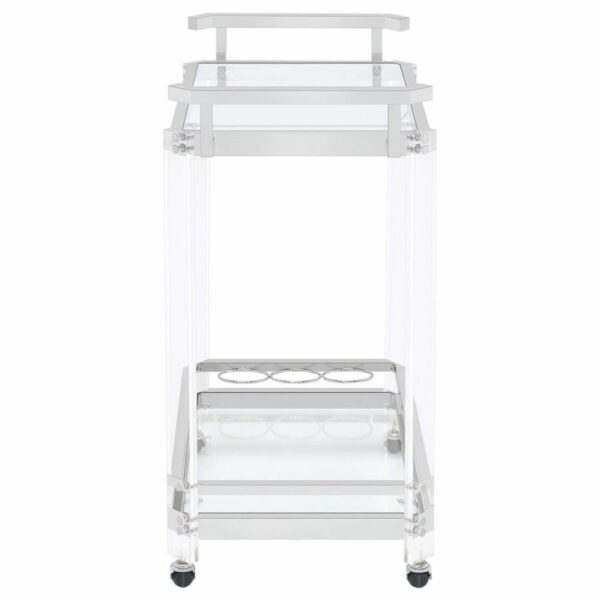 Jefferson - 2-Tier Glass Serving Cart - Clear - Image 7