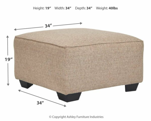 Baceno - Beige - Oversized Accent Ottoman - Image 2