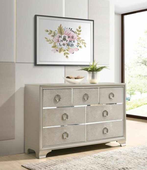 Salford - 7-Drawer Dresser - Metallic Sterling - Image 8