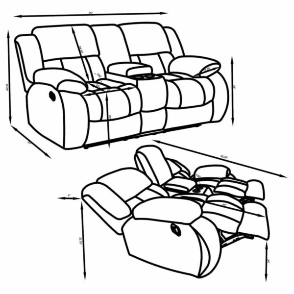 Weissman - Motion Loveseat With Console - Charcoal - Image 5