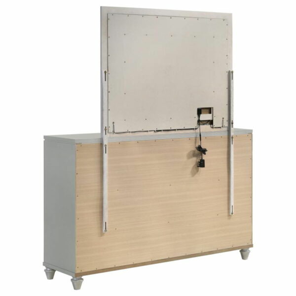 Veronica - 6-drawer Bedroom Dresser With Mirror - Light Silver - Image 15