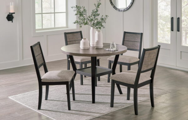 Corloda - Black / Gray - Round Drm Table Set (Set of 5) - Image 7