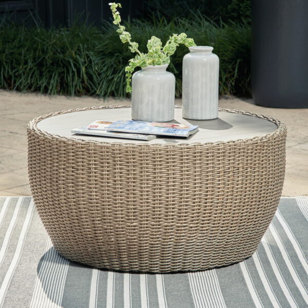 Danson - Beige - Round Cocktail Table - Image 2