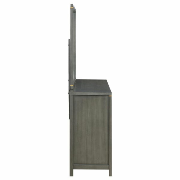 Kieran - 6-Drawer Bedroom Dresser With Mirror - Grey - Image 11