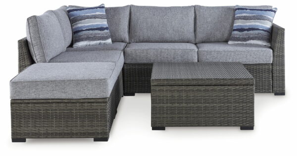 Petal Road - Gray - Loveseat Sectional, Ottoman, Table Set (Set of 4) - Image 3