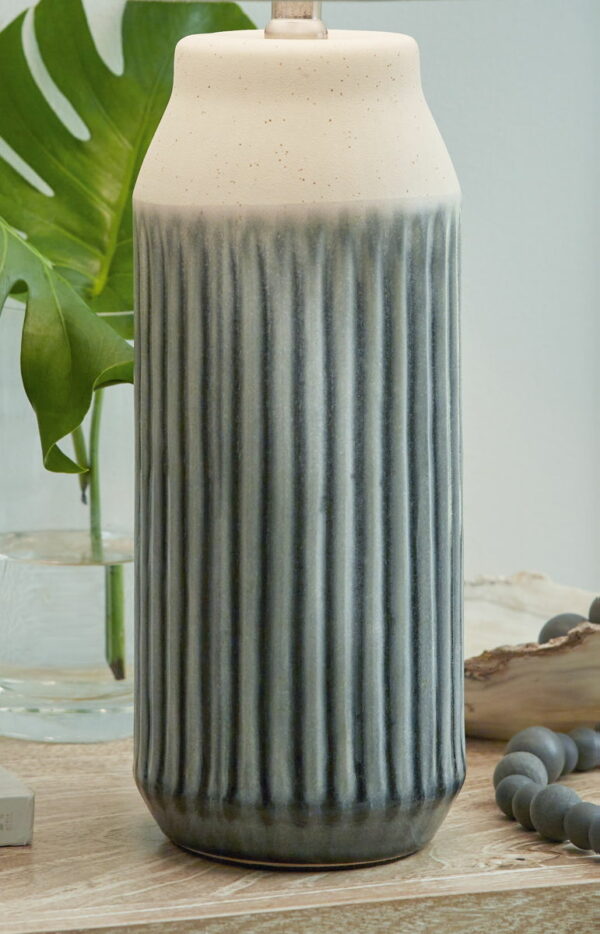 Afener - Blue / Beige - Ceramic Table Lamp (Set of 2) - Image 5