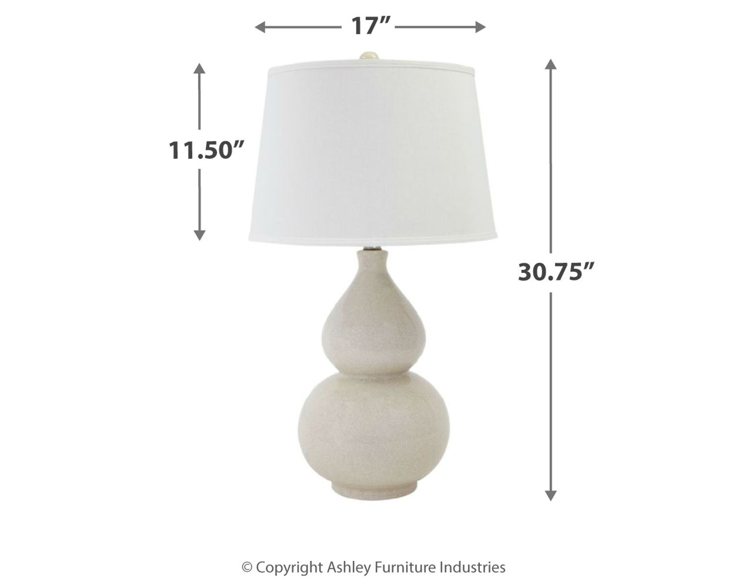 Saffi - Cream - Ceramic Table Lamp - Image 3