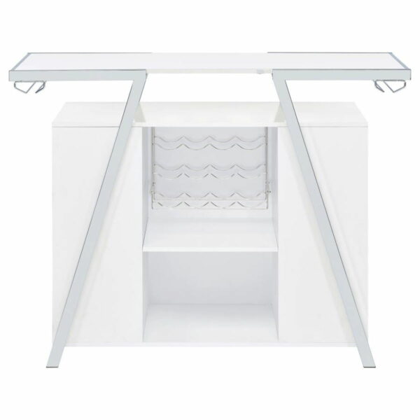 Araceli - Home Bar - White And Chrome - Image 7