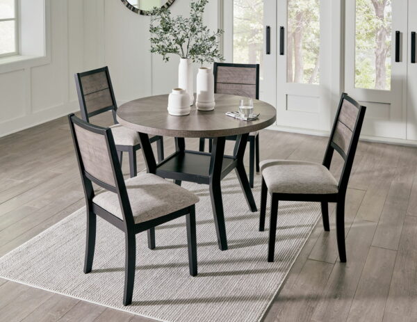 Corloda - Black / Gray - Round Drm Table Set (Set of 5) - Image 6