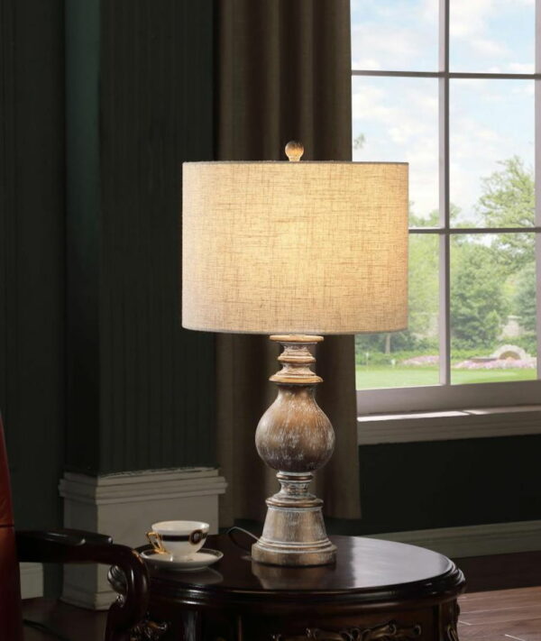 Brie - Drum Shade Table Lamp - Oatmeal And Antique Gold - Image 5