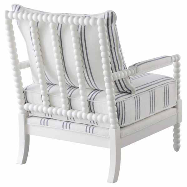 Blanchett - Upholstered Accent Chair With Spindle Accent - White And Navy - Image 7