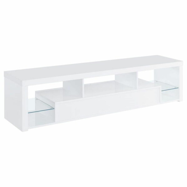 Jude - 2-Drawer 71" TV Stand With Shelving - White High Gloss - Image 7