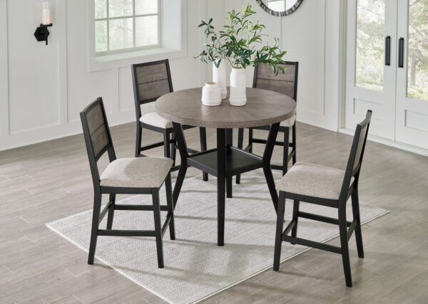 Corloda - Black / Gray - Round Counter Table Set (Set of 5) - Image 4