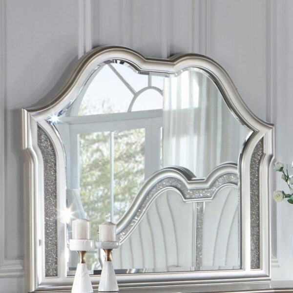 Evangeline - Camel Top Dresser Mirror Silver Oak - Image 8