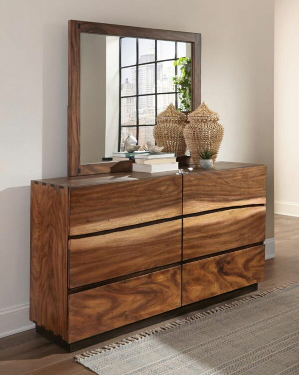 Winslow - 6-Drawer Dresser With Mirror - Smokey Walnut And Coffee Bean - Image 2