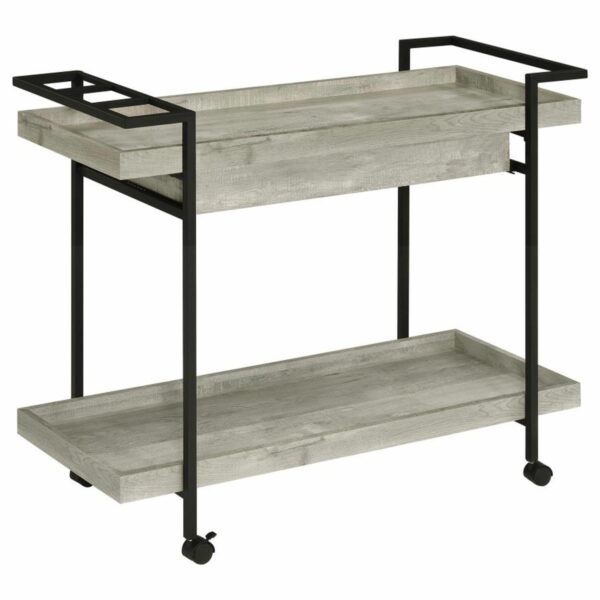Ventura - Bar Cart With Storage Drawer - Gray Driftwood - Image 5