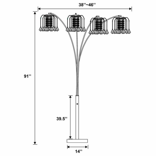 Maisel - Floor Lamp With 4 Staggered Shades - Black - Image 2