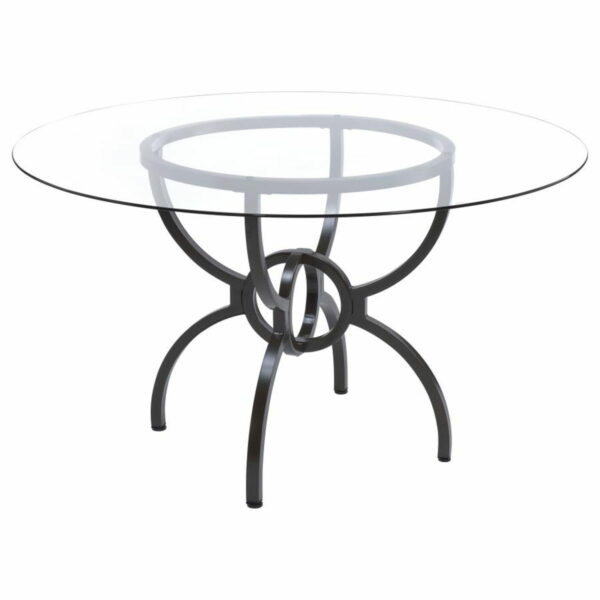 Aviano - 5 Piece Round Glass Top Dining Table Set - Gummetal - Image 4