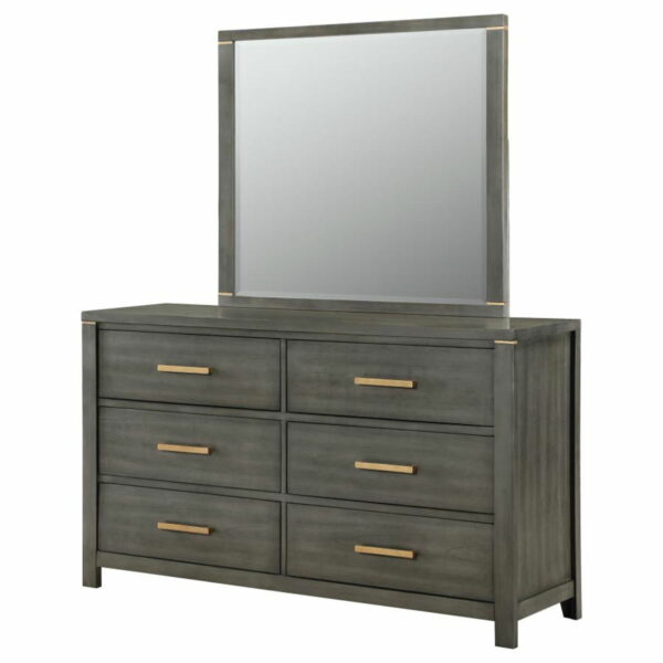 Kieran - 6-Drawer Bedroom Dresser With Mirror - Grey - Image 14