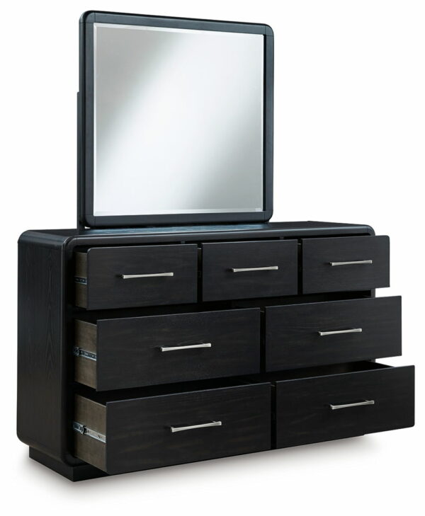 Rowanbeck - Black - Dresser And Mirror - Image 3