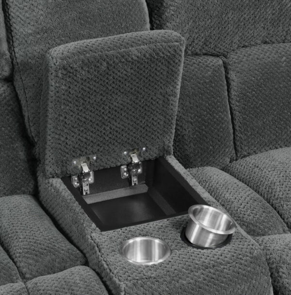Weissman - Motion Loveseat With Console - Charcoal - Image 3
