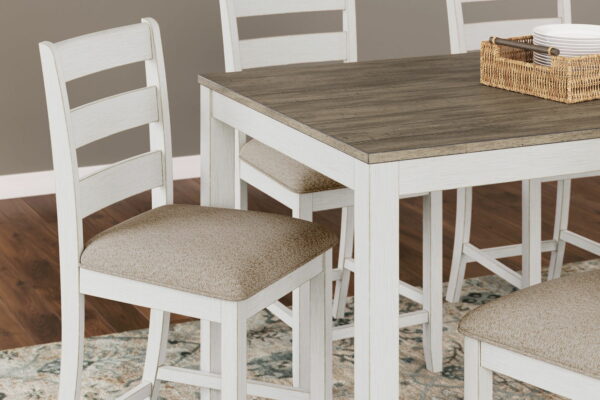 Skempton - White / Light Brown - Counter Height Dining Table And Bar Stools (Set of 7) - Image 7