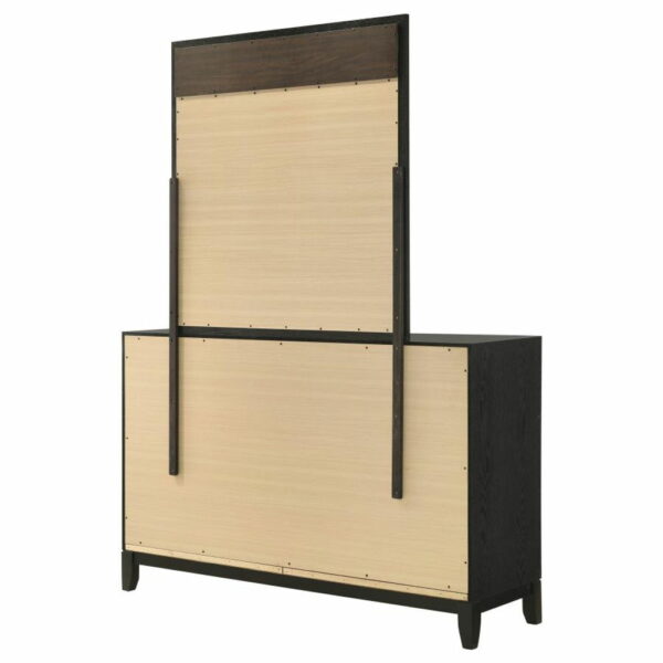 Valencia - 6-drawer Dresser With Mirror - Light Brown And Black - Image 5