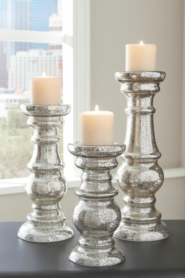 Rosario - Silver Finish - Candle Holder Set (Set of 3) - Image 2