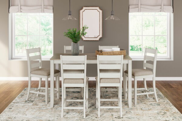 Skempton - White / Light Brown - Counter Height Dining Table And Bar Stools (Set of 7) - Image 4